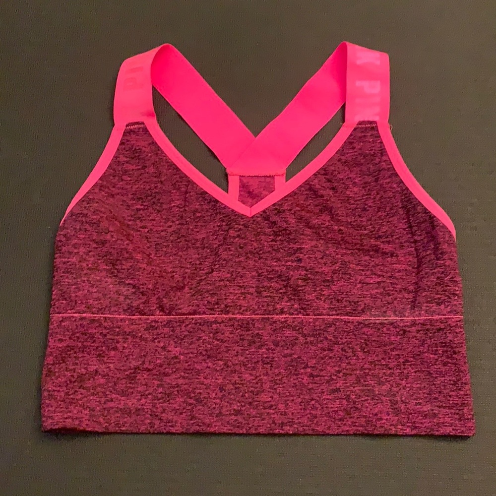 Pink sports bra